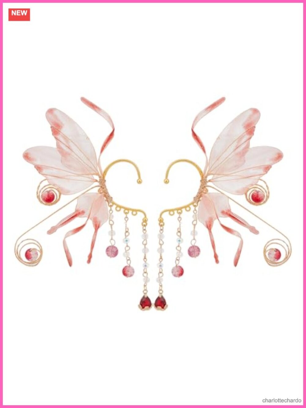 Handcrafted Elf Ear Cuffs Alloy Glass Non-Piercing Cosplay Costume